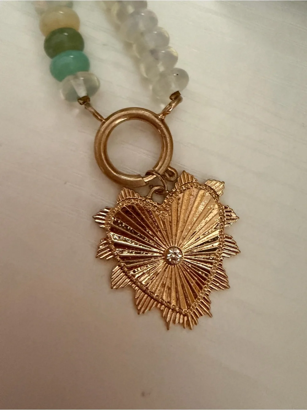 Beaded necklace Heart Charm